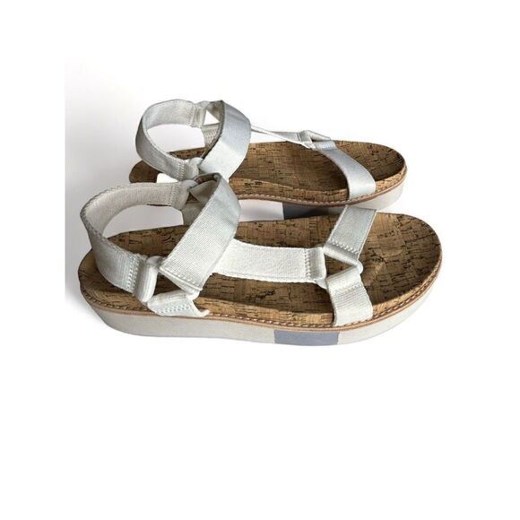 STEVEN by Steve Madden Women's Strap Belmar White Cork Flat Sandal Size 9 - Picture 4 of 8